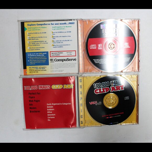 Older to Vintage Clip or Click Art Software CDs & 1 Travel Maps - Picture 3 of 8